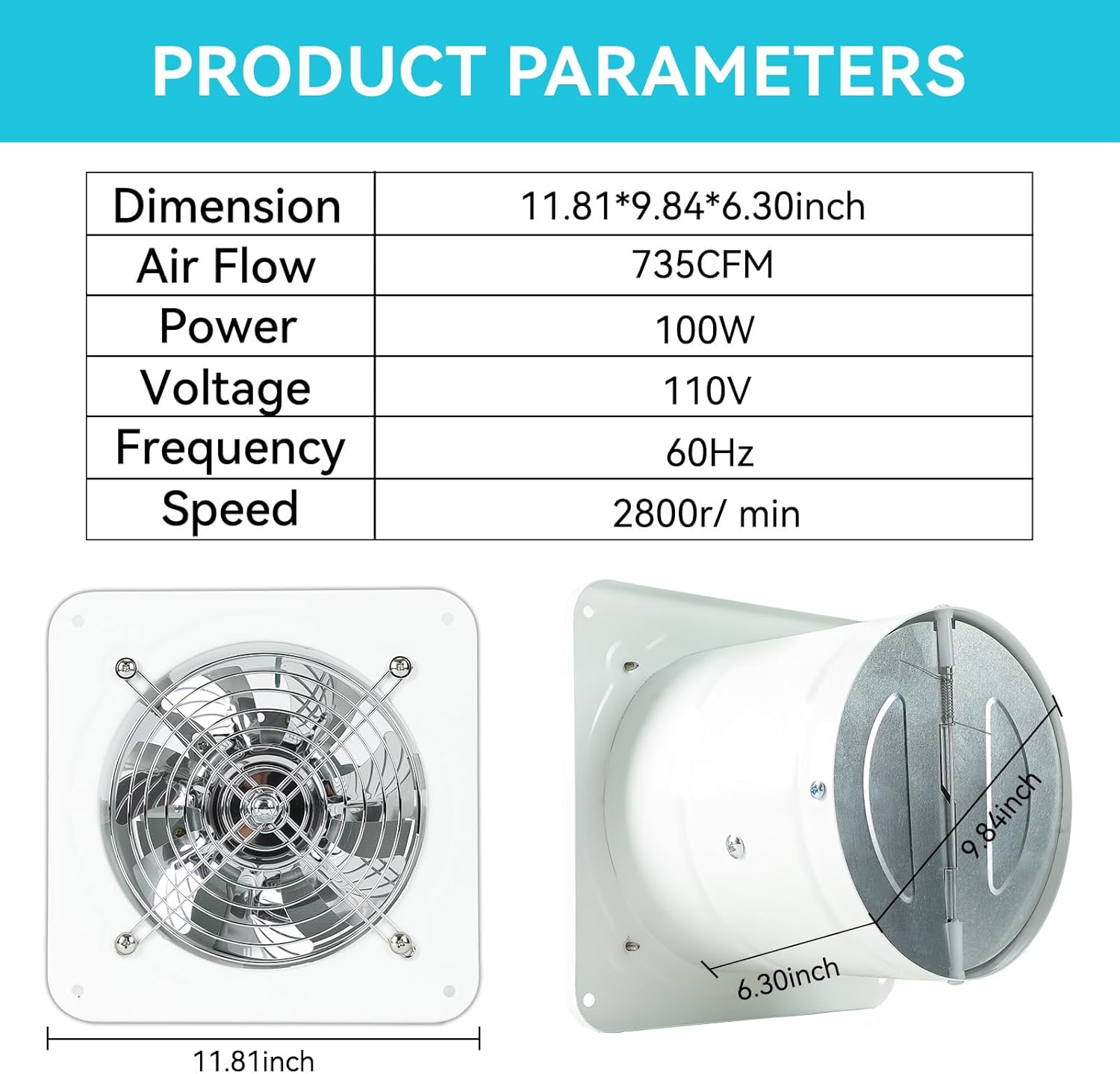MissHoney Exaustor de 15 cm Ventilador de exaustão de janela... - Image 6