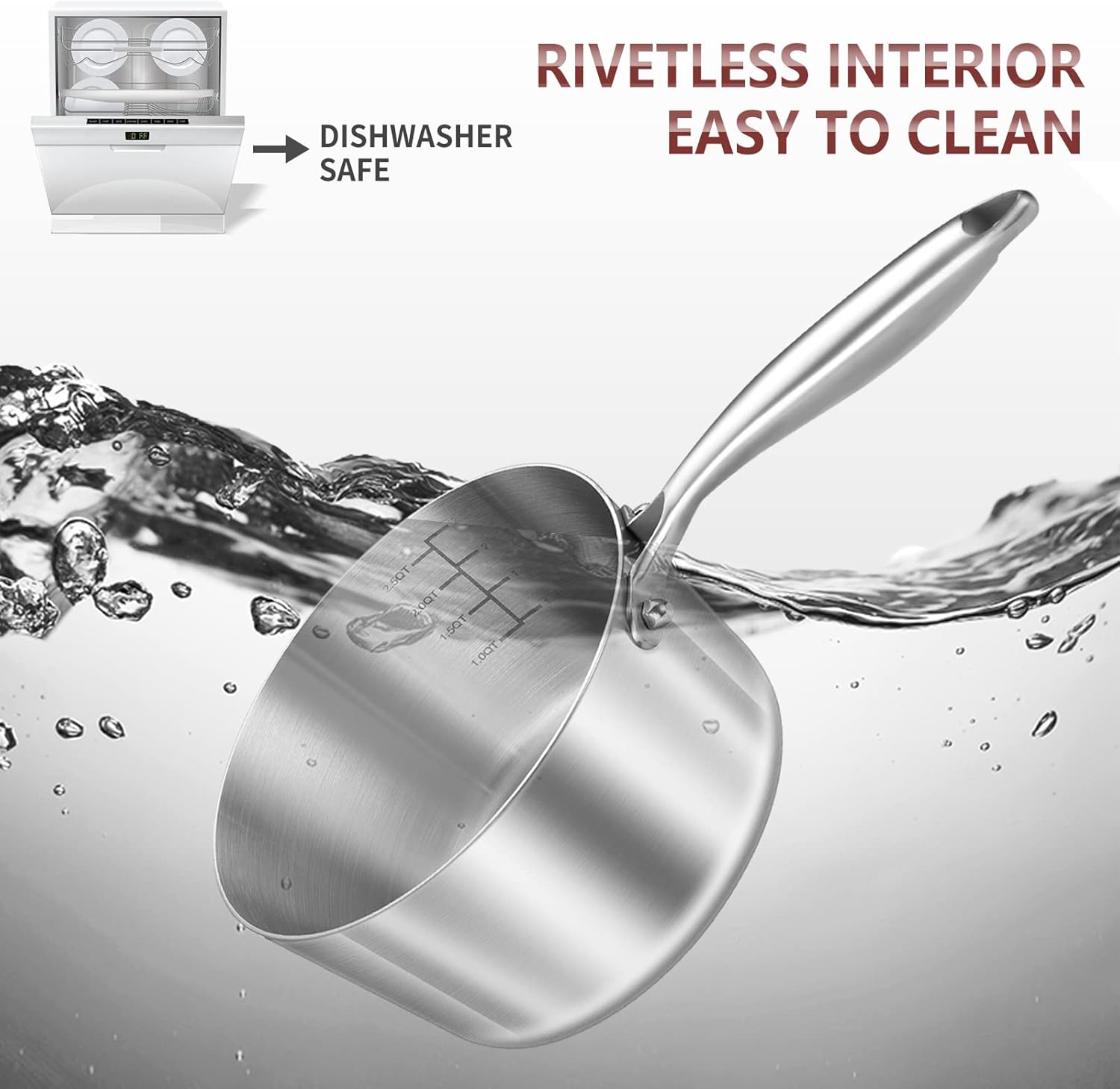 LOLYKITCH Conjunto de panelas de aço inoxidável Tri-Ply para... - Image 4