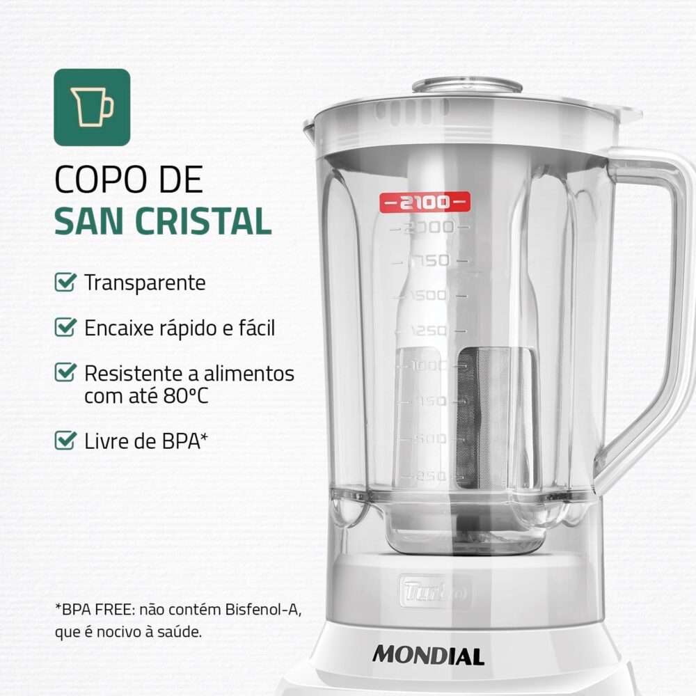 Liquidificador Turbo, Mondial, Branco/Inox, 1200W, 220V - L-... | É bom mesmo? Descubra antes de comprar - Image 3