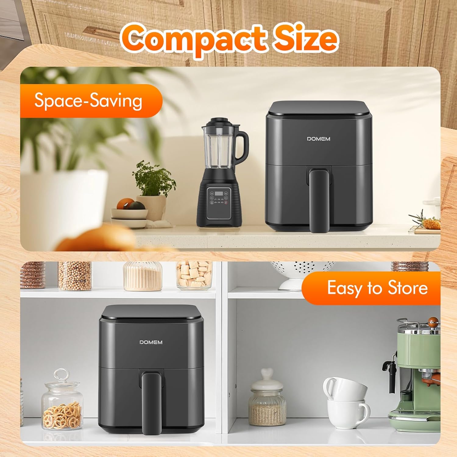 DOMEM Fritadeira a ar compacta de 3 litros com cesta e rack ... | É bom mesmo? Descubra antes de comprar - Image 6