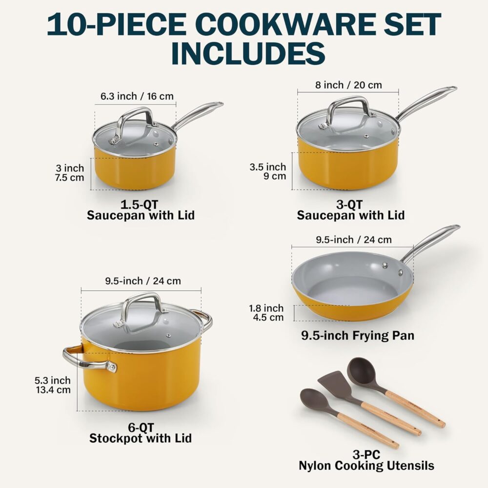 Cook N Home Conjunto de panelas e frigideiras antiaderentes,... - Image 2