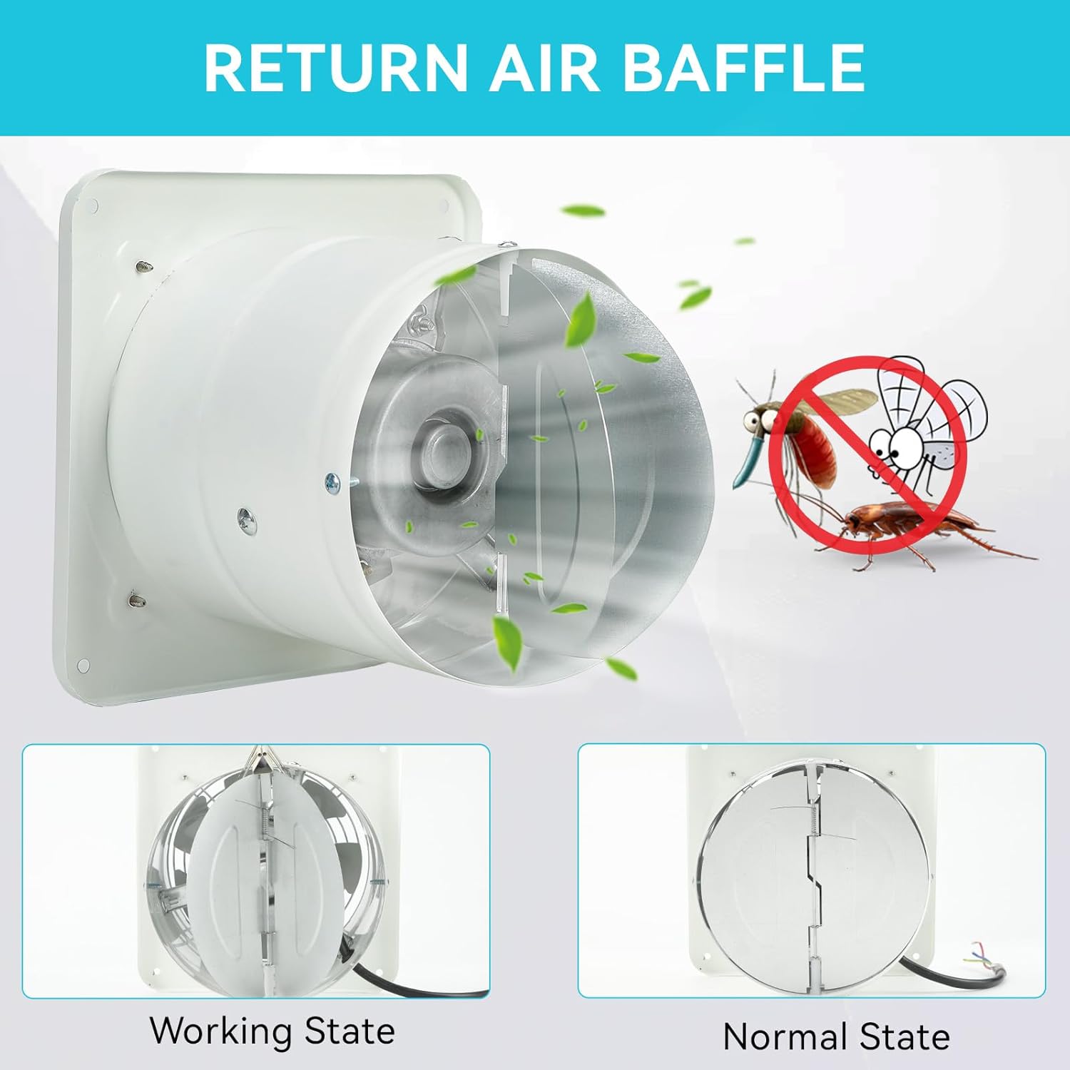 MissHoney Exaustor de 15 cm Ventilador de exaustão de janela... - Image 4