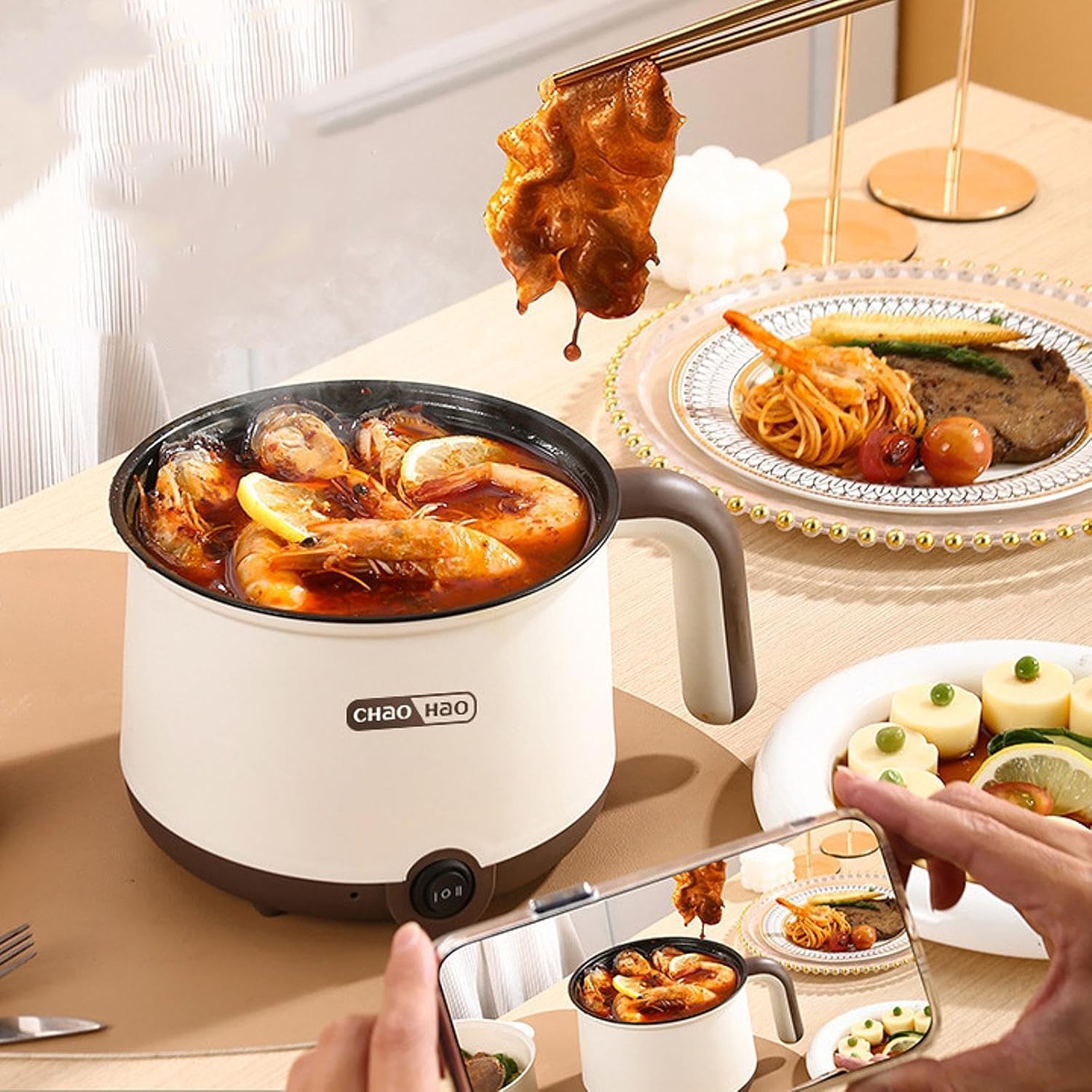 SiaBiced Panela elétrica quente, panela preguiçosa, mini de ... - Image 3