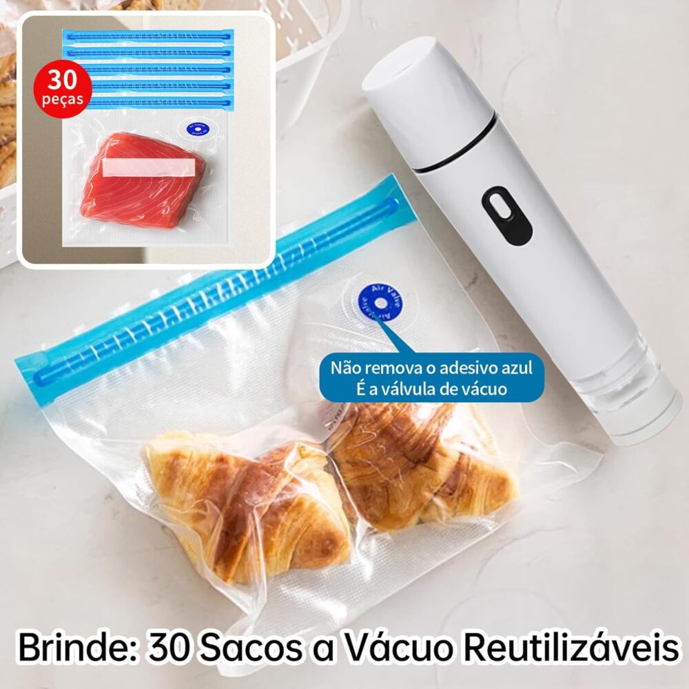 Seladora Vácuo Portátil Automática Bivolt, Kit com 30 Sacos ... - Image 3