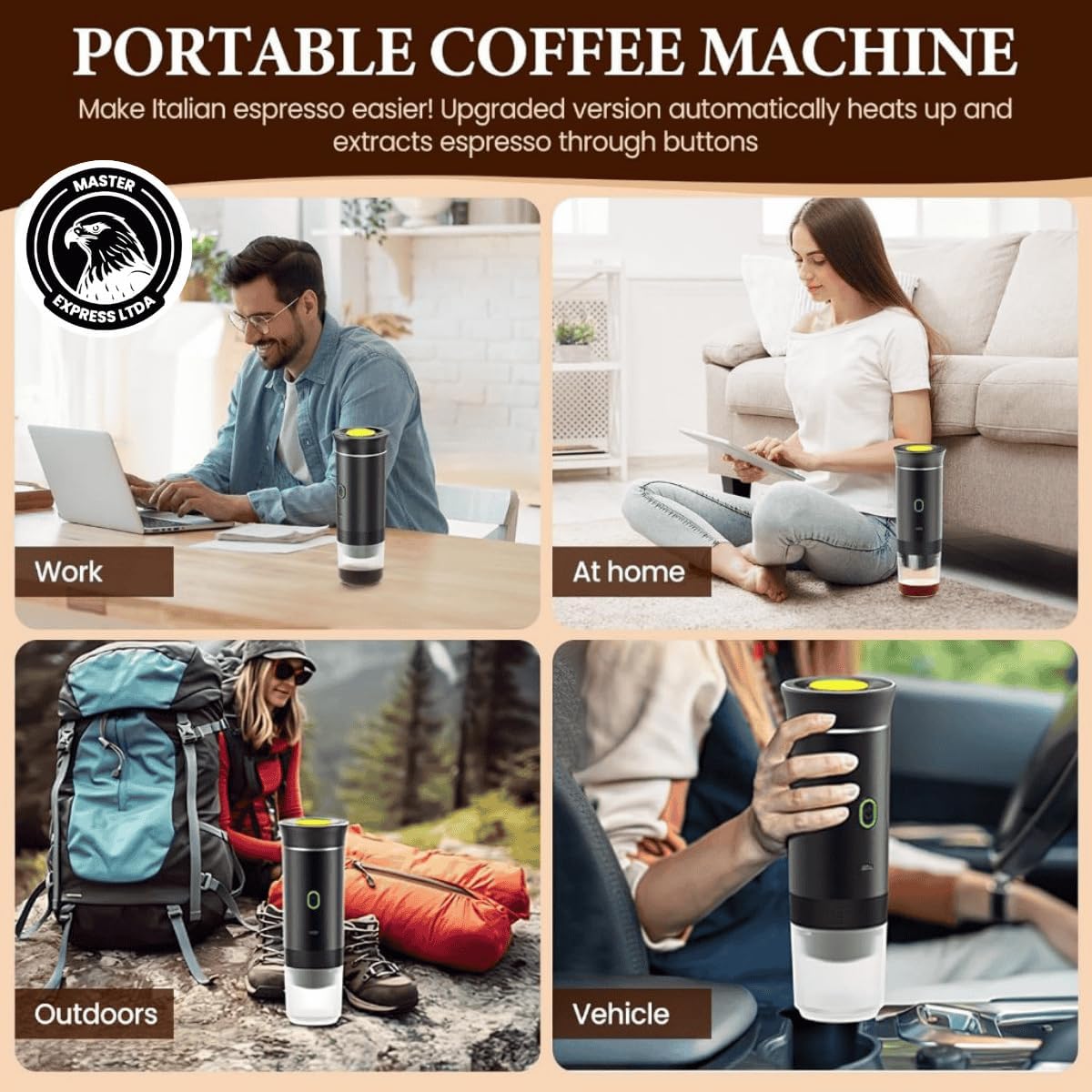 Máquina de Café Expresso Portátil 3 em 1, Preta - Image 4