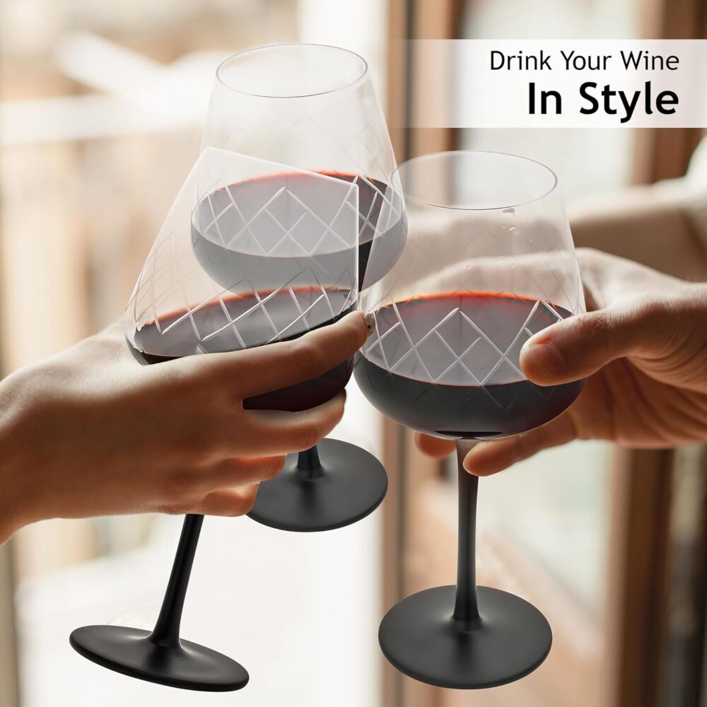 MIAMIO – Taças de vinho tinto de 473 ml, conjunto de 4 taças... - Image 4