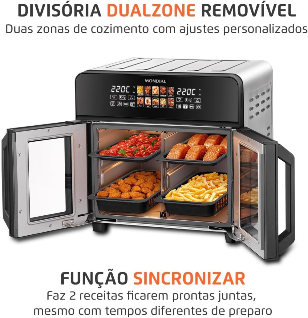 Air Fryer Forno 25L French Door, Mondial, Preto/Inox, 2000W,... | É bom mesmo? Descubra antes de comprar - Image 3