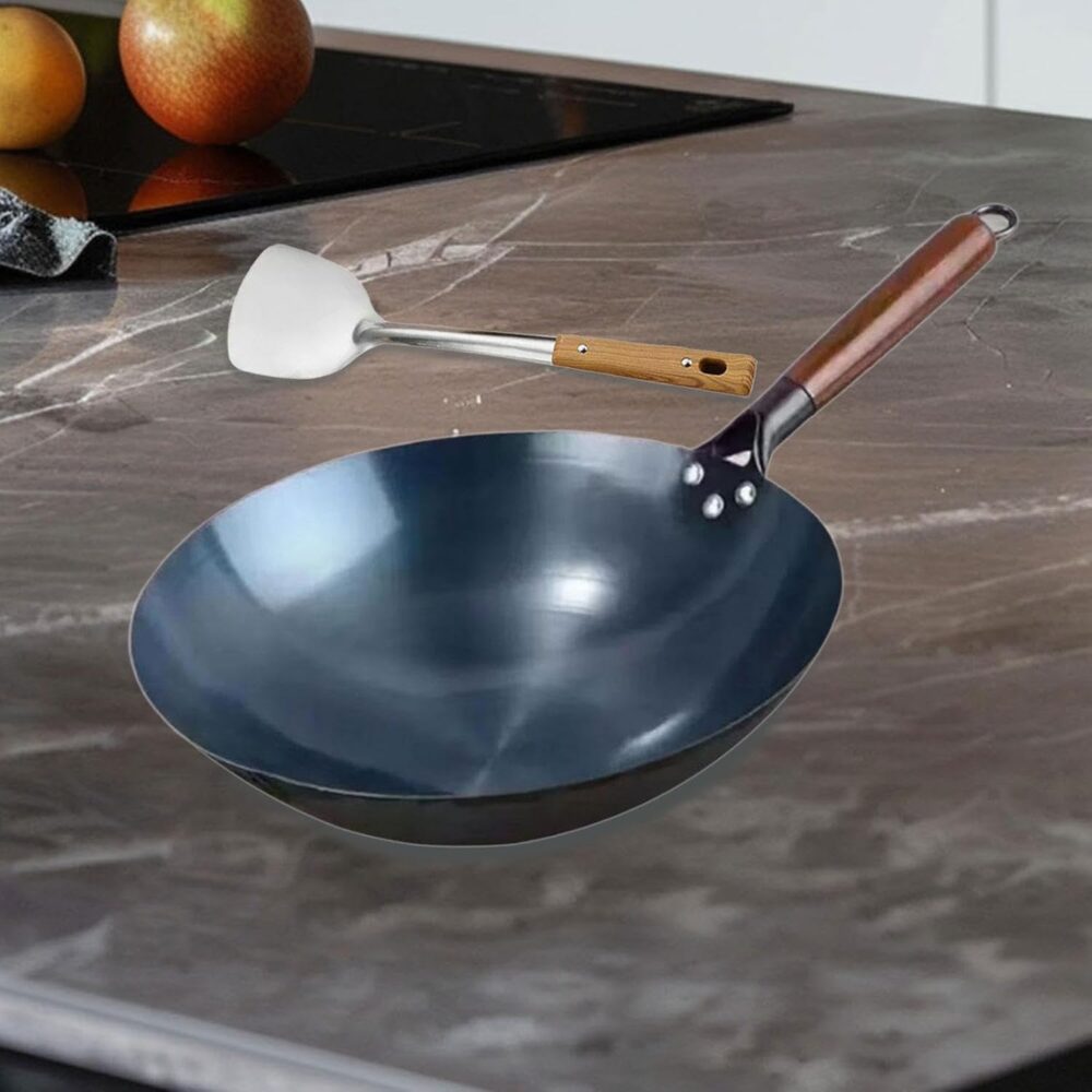 Generic Panela Wok Ferro Wok Gás Cozinhar Ferver Cozinhar Wo... - Image 3