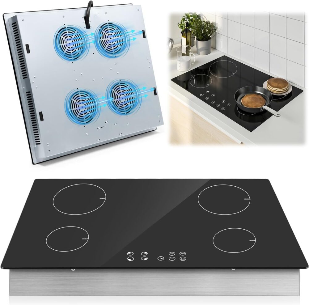 Latdya 220V Cooktop por Indução 4 Bocas com Trava de Seguran...
