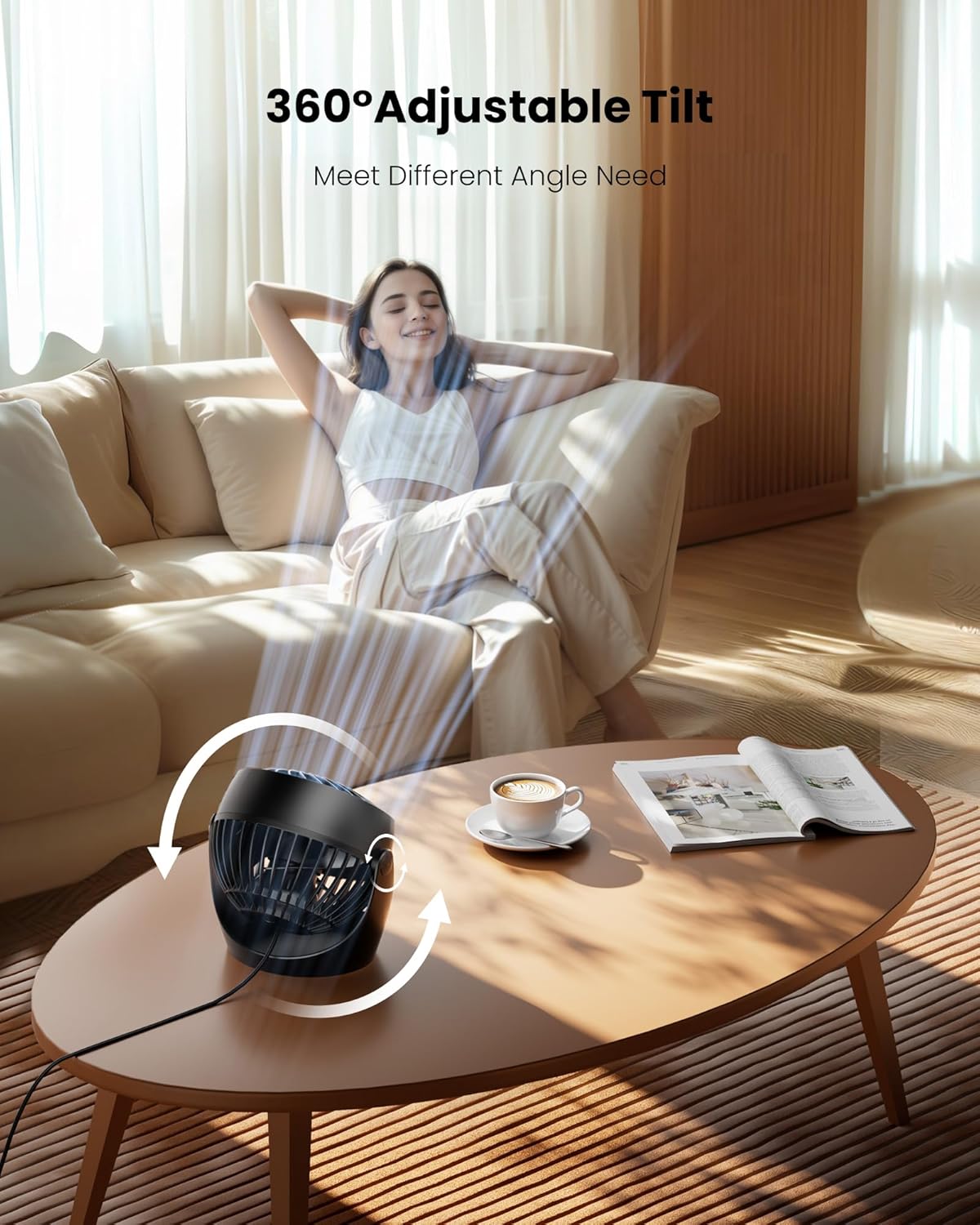 gaiatop Ventilador de mesa, ventiladores de circulação de ar... - Image 6