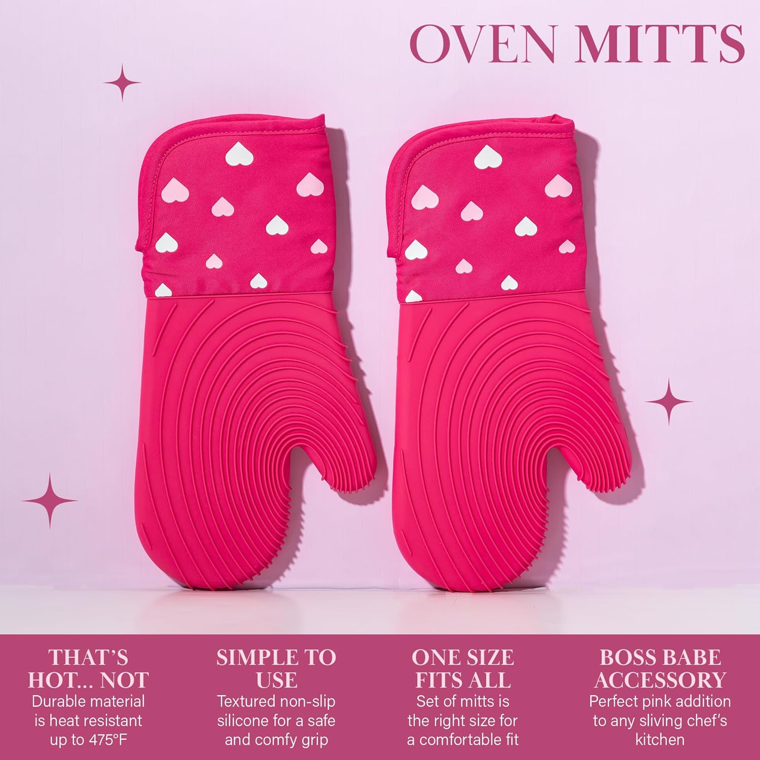 Paris Hilton Conjunto de luvas de forno com design de coraçã... - Image 4