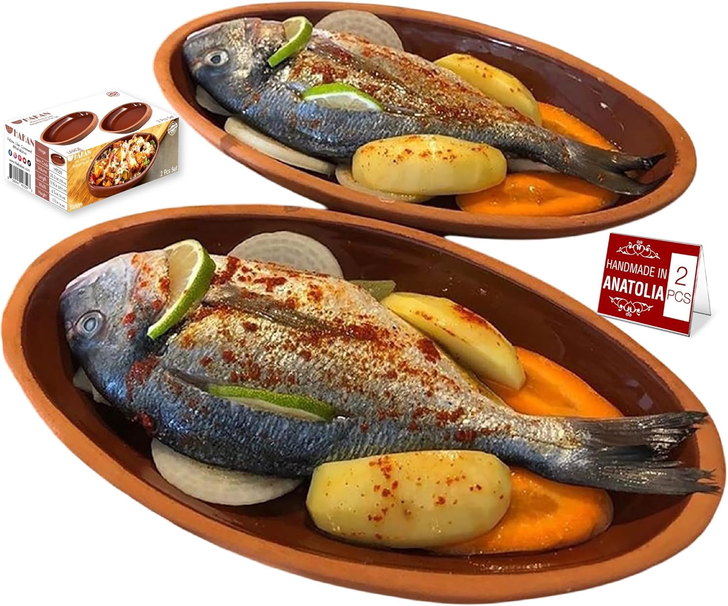 Hakan Conjunto de 2 formas ovais de argila Bergama feitas à ...