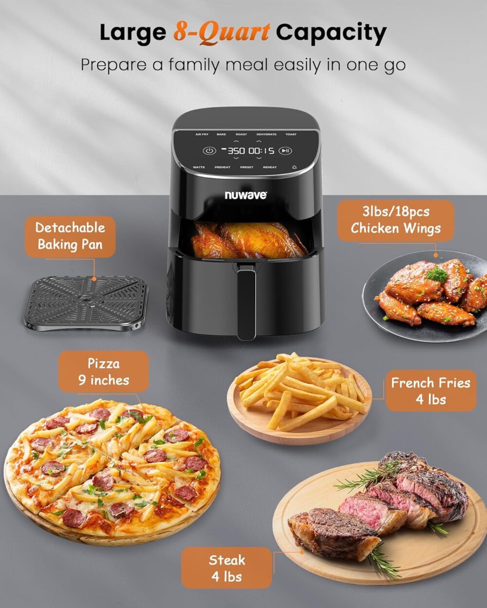 Nuwave Brio Plus Air Fryer 8 Qt, novo e melhorado, livre de ... | É bom mesmo? Descubra antes de comprar - Image 6