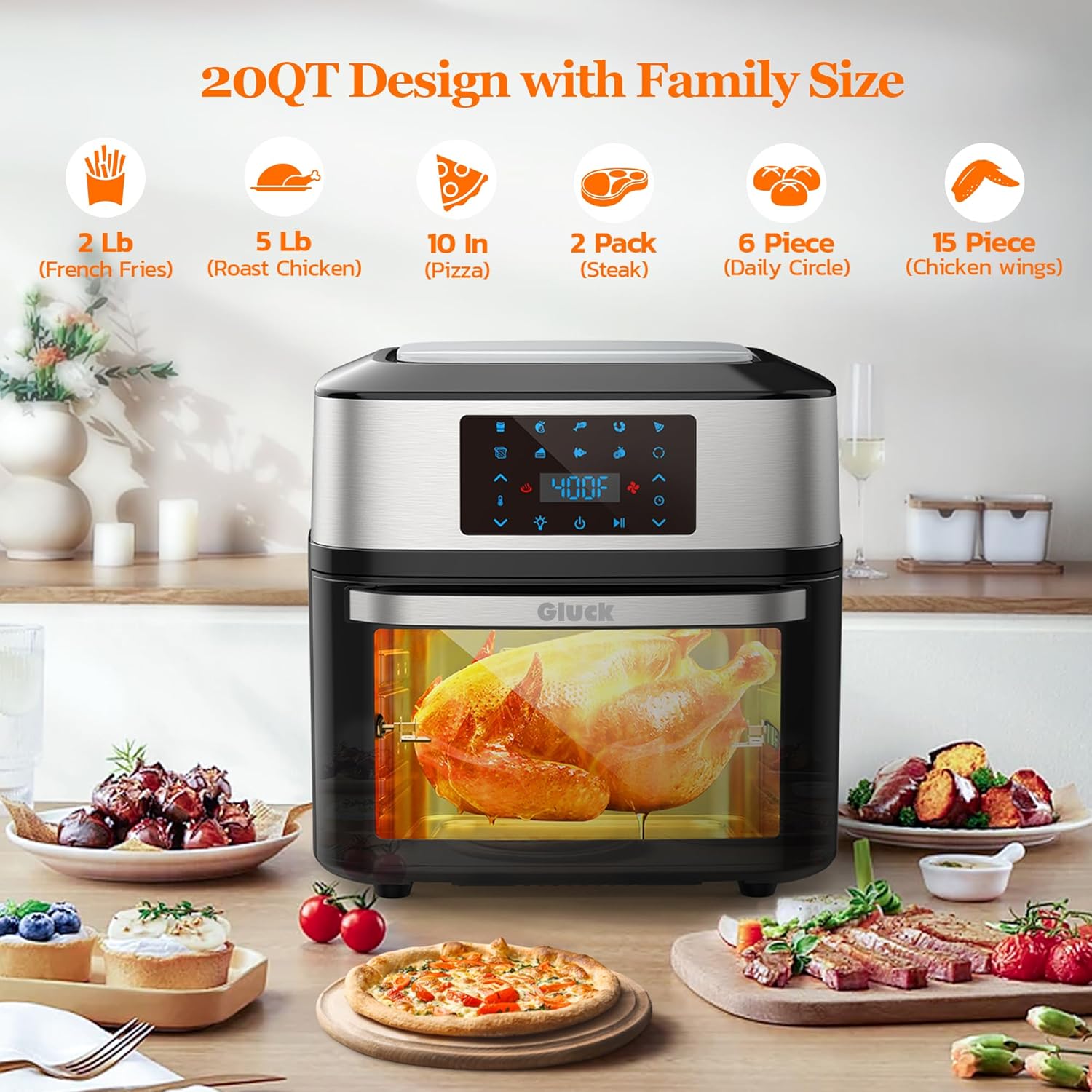 Air Fryer Forno Grande 20 QT, Combo Airfryer 10 em 1 com jan... | É bom mesmo? Descubra antes de comprar - Image 3