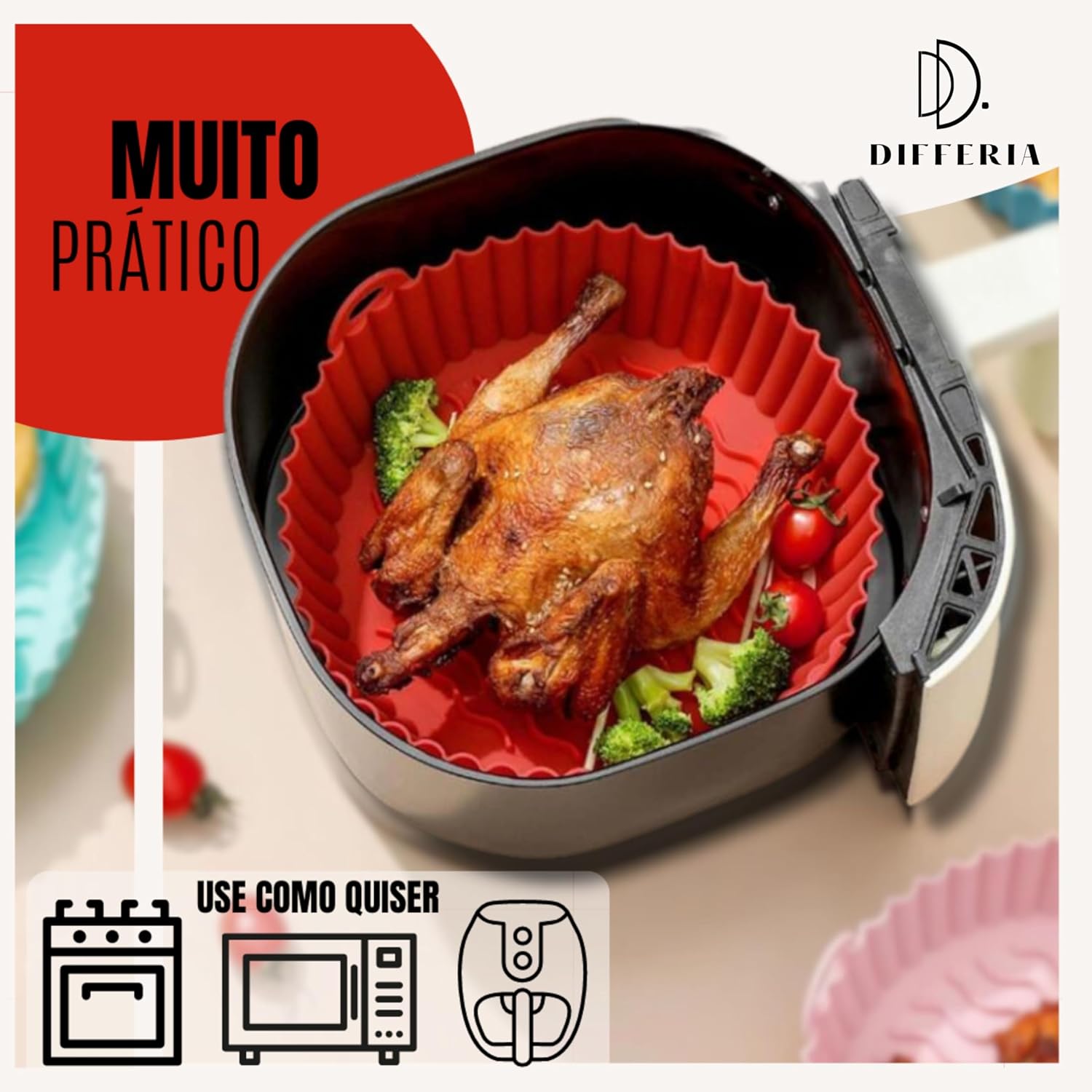 Kit 3 formas de silicone para air fryer Airfryer cesta formi... | É bom mesmo? Descubra antes de comprar - Image 4