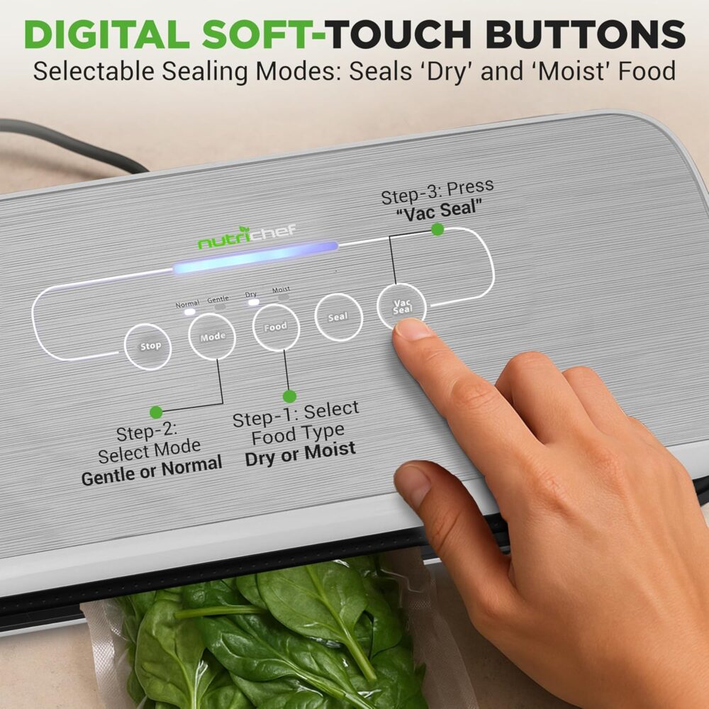 NutriChef Seladora a vácuo | Sistema automático de vedação d... - Image 3