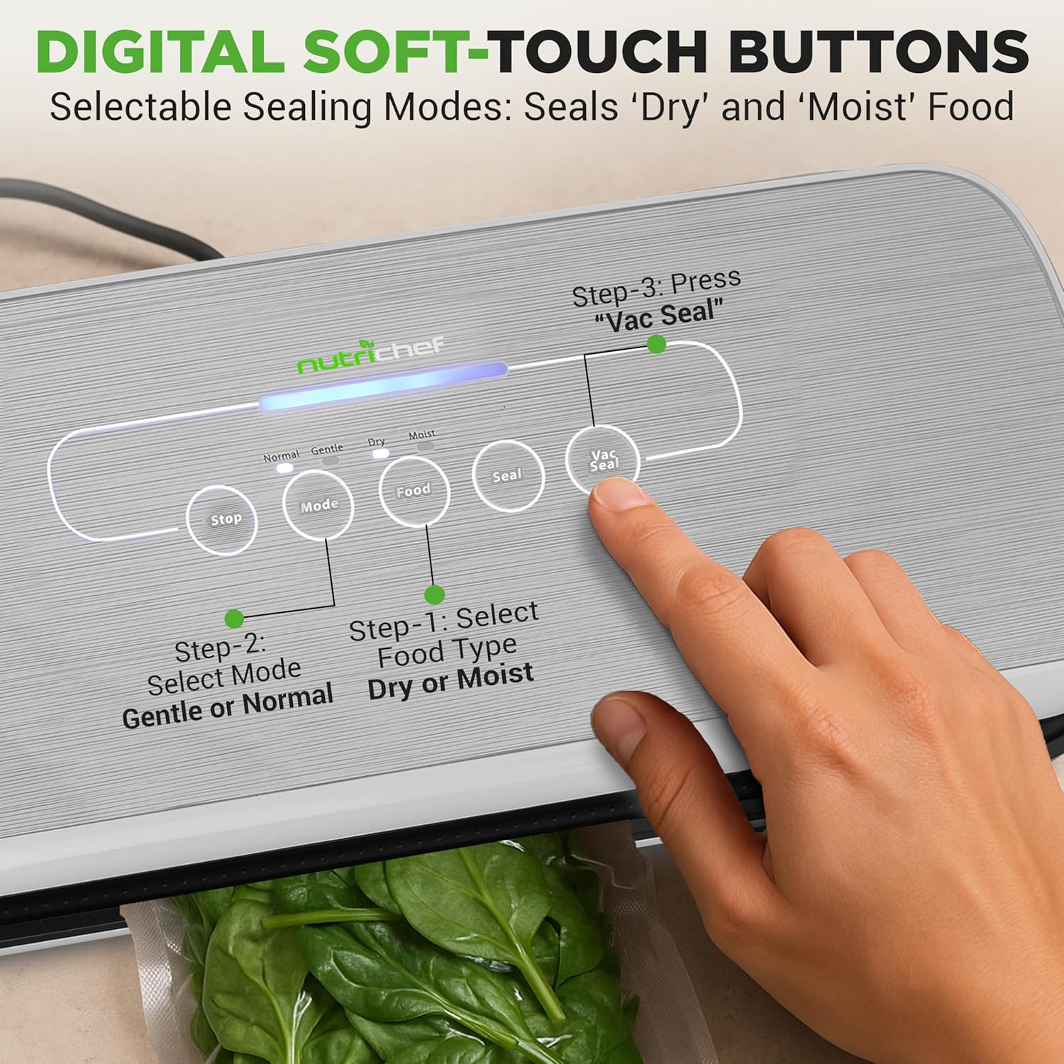 NutriChef Seladora a vácuo | Sistema automático de vedação d... - Image 3