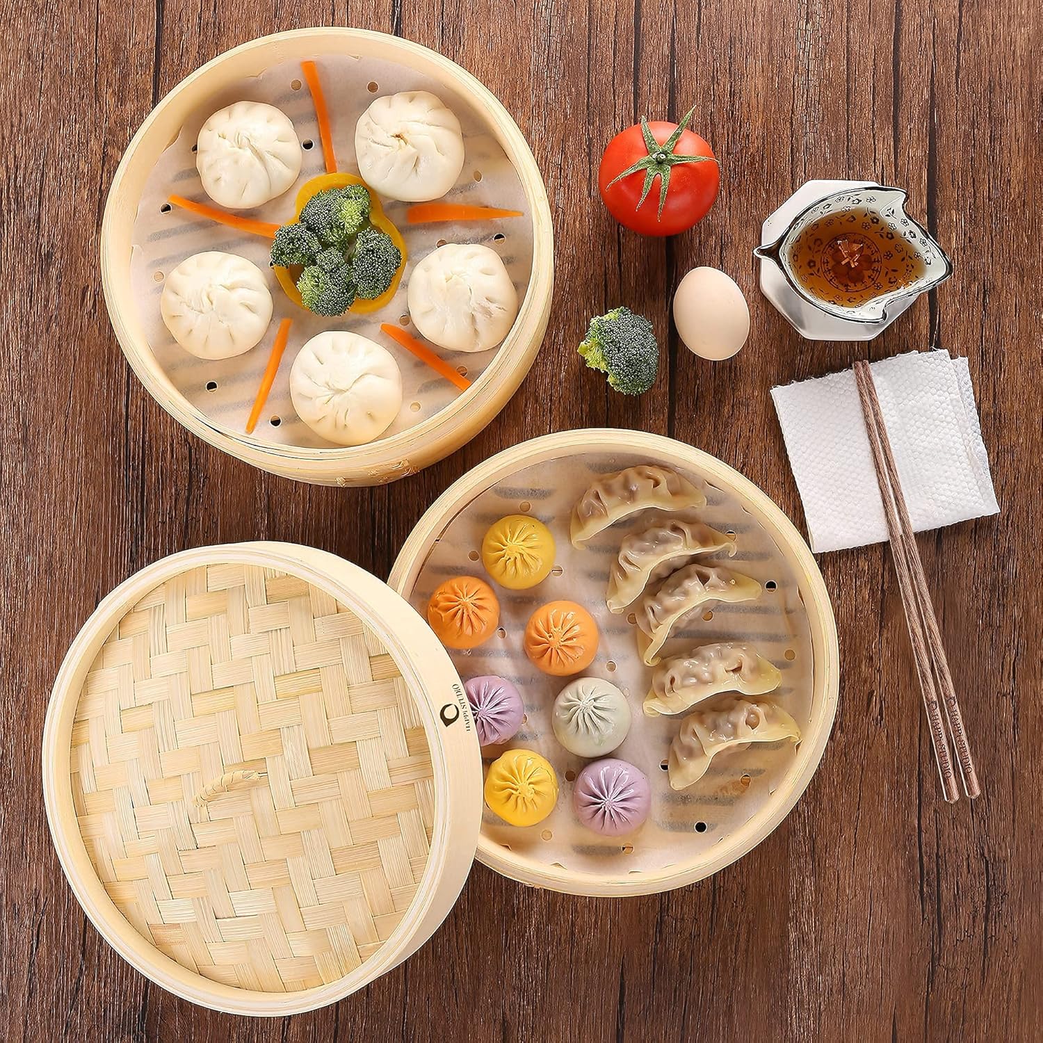 HAPPI STUDIO Vaporizador de bambu, 25 cm, vaporizador de ali... - Image 7