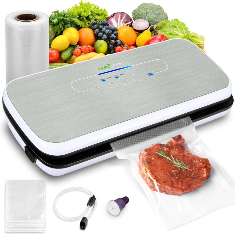 NutriChef Seladora a vácuo | Sistema automático de vedação d...