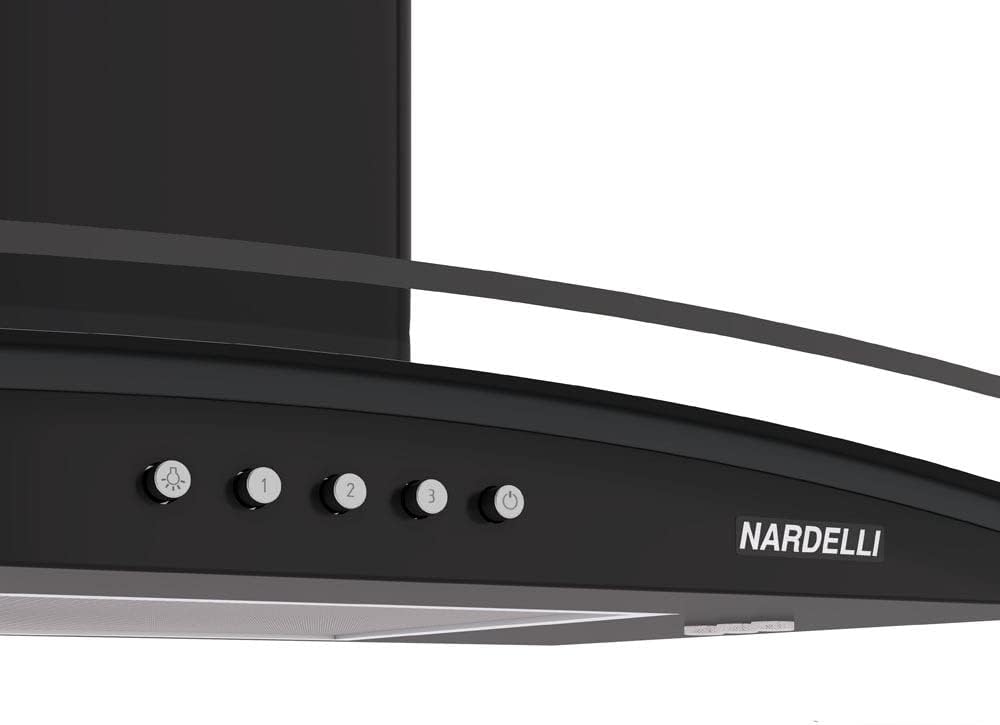 Coifa Nardelli de Parede Clean Vidro Curvo Black 70cm - Image 6