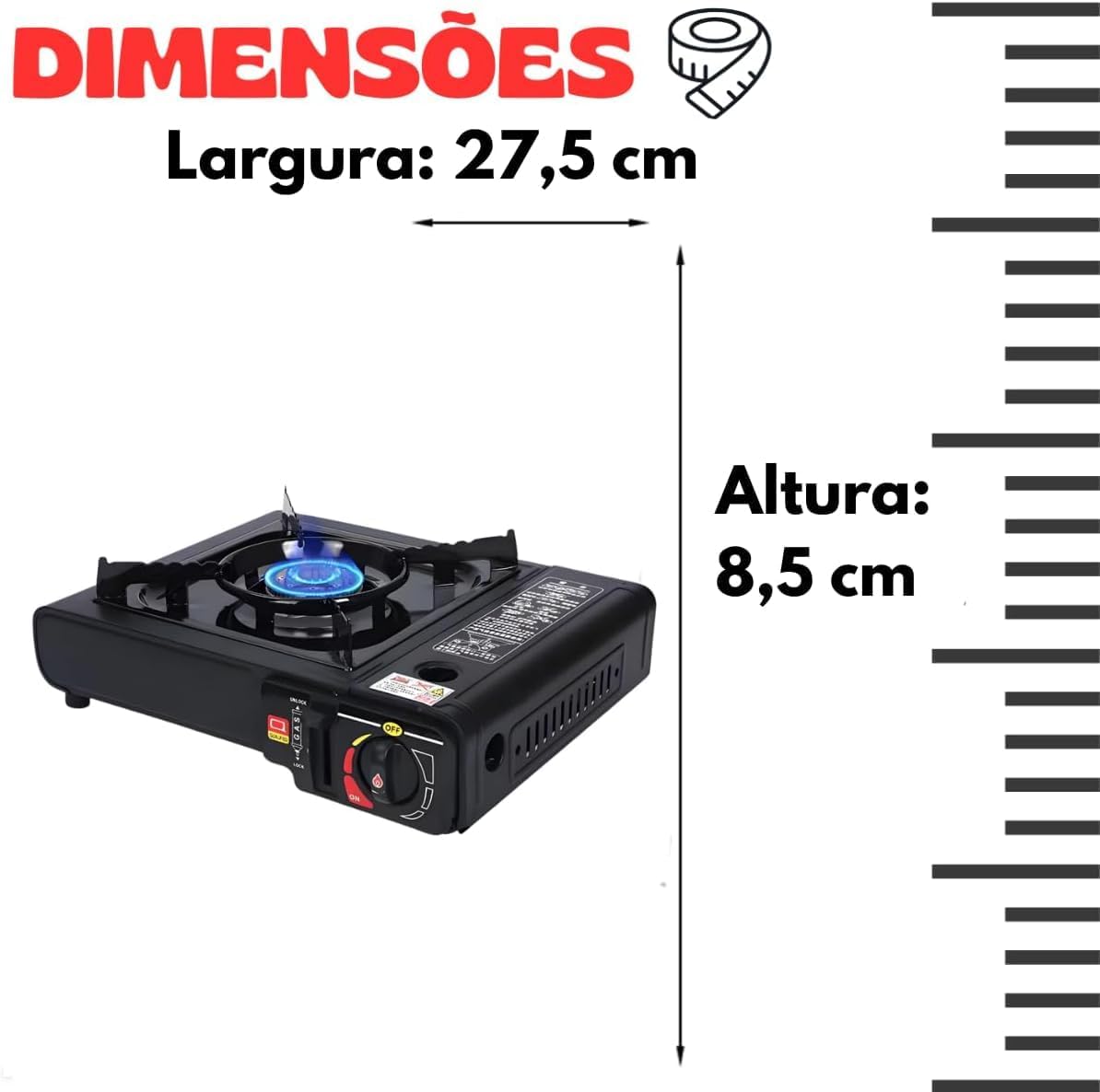 Fogareiro Portátil Frontier | Fogão à Gás de Mesa 1 Boca | 3... - Image 3