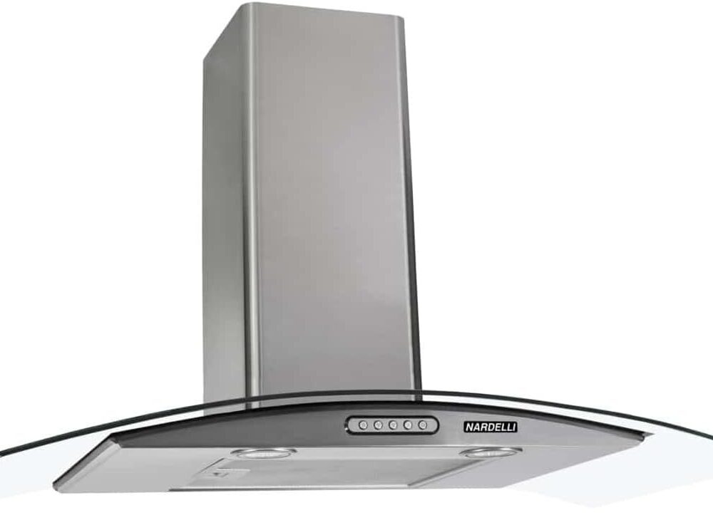 Coifa de Parede 90cm 110V Nardelli Vidro Curvo Slim Inox