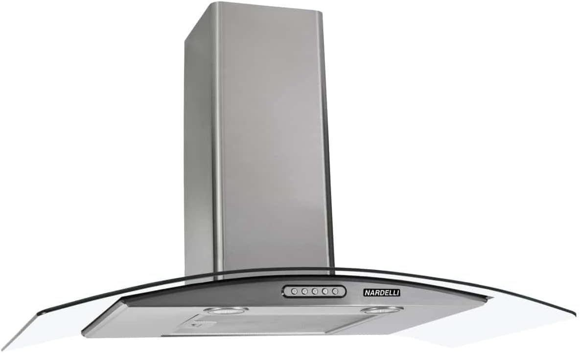 Coifa de Parede 90cm 110V Nardelli Vidro Curvo Slim Inox