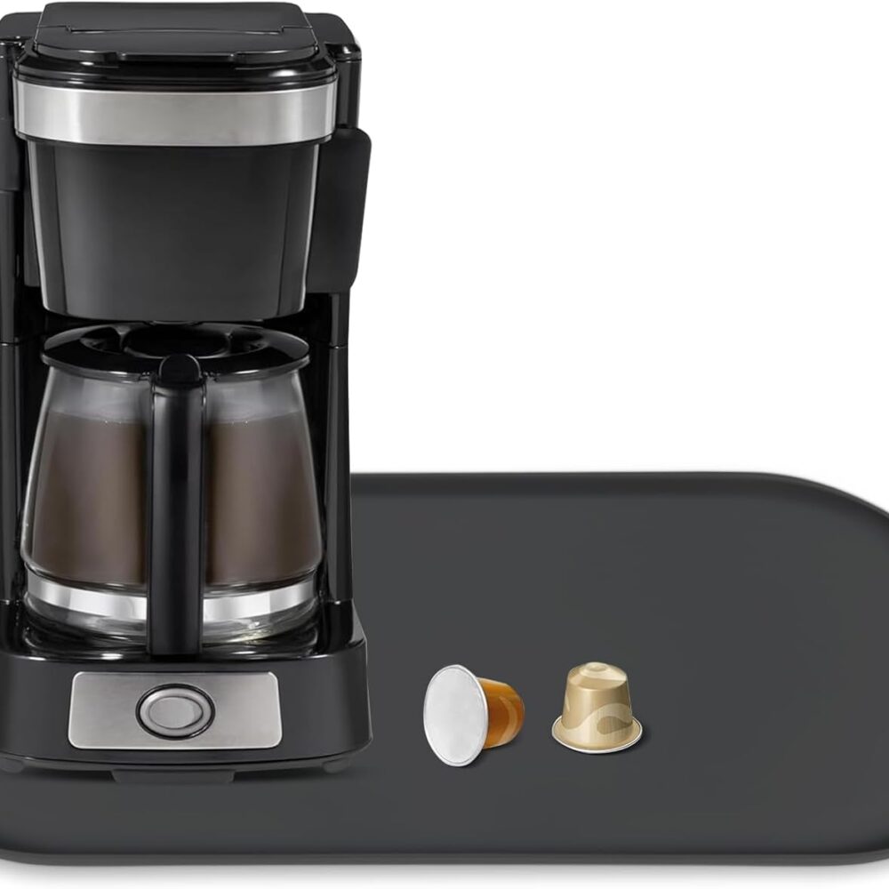 TOHONFOO Tapete de silicone para cafeteira com bordo, 43 cm ...