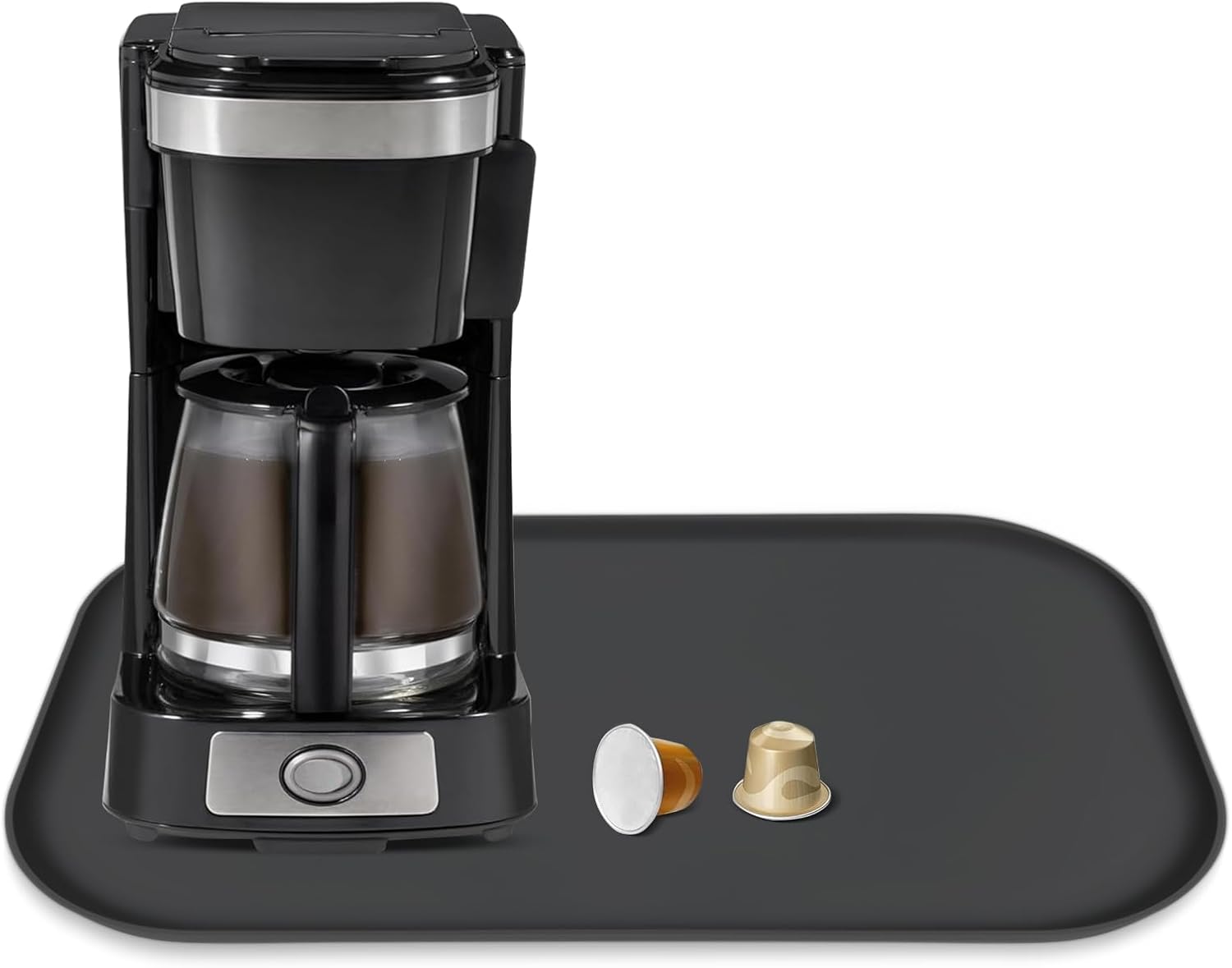 TOHONFOO Tapete de silicone para cafeteira com bordo, 43 cm ...