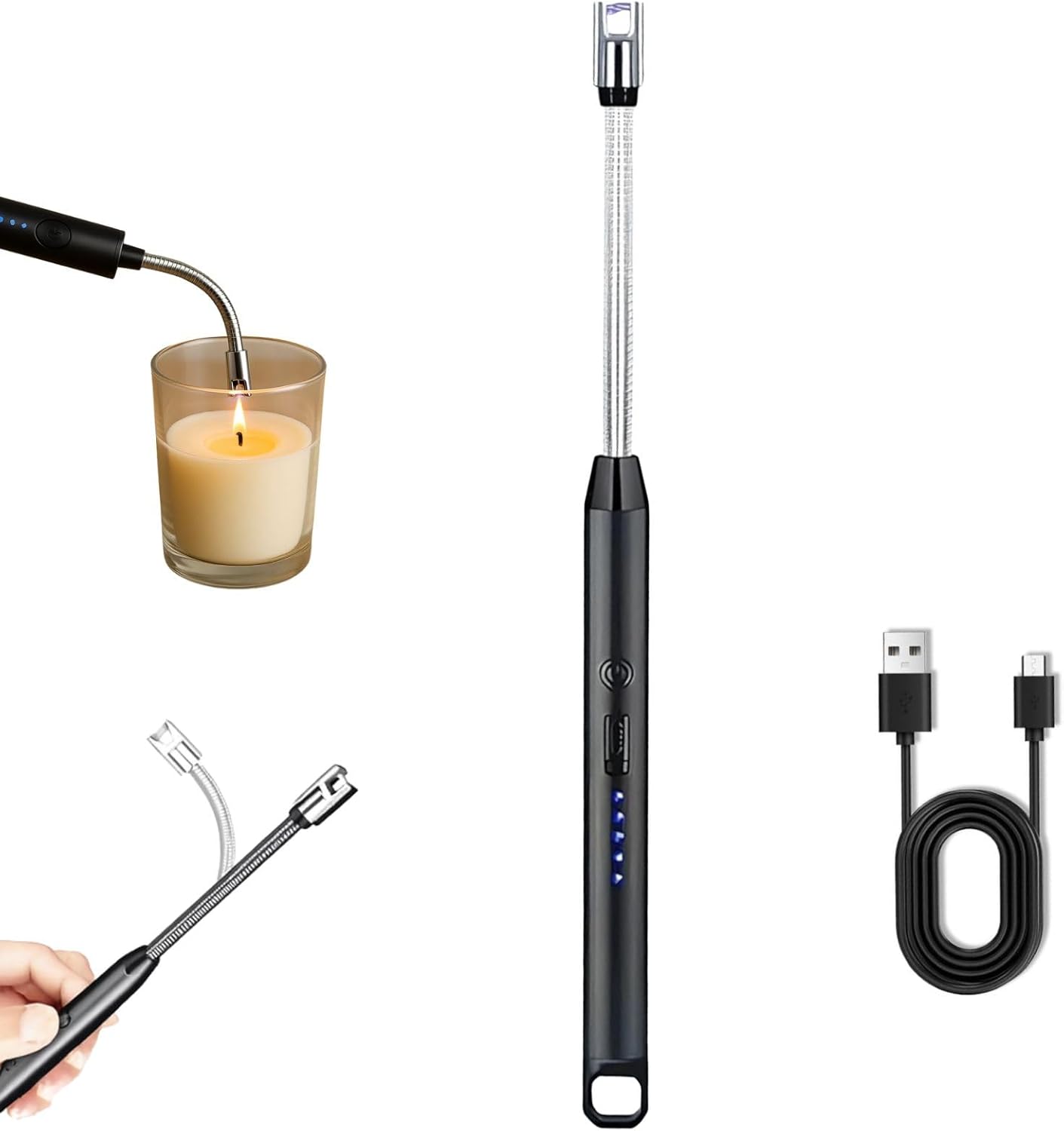 Isqueiro Acendedor Elétrico Recarregável USB para Fogão, Vel...