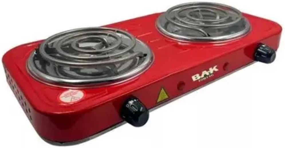 Fogareiro Eletrico 220v Cooktop Camping 2 Bocas 2000w BAK BK...