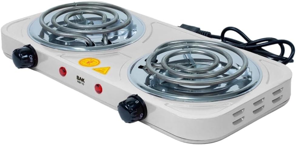 Fogareiro Eletrico 220v Cooktop Camping 2 Bocas 2000w BAK BK...