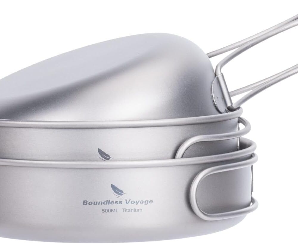 Conjunto de panelas de titânio para acampamento usharedo con...