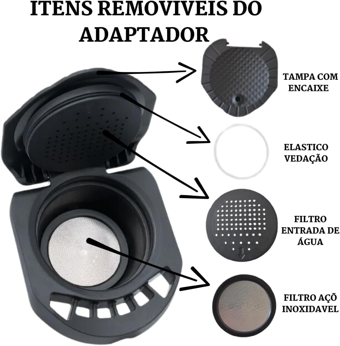Adaptador Cápsula de Café Reutilizável Refil Recarregável Pa... - Image 2