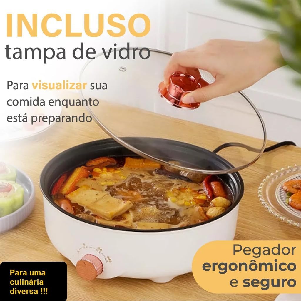 Panela Elétrica Portátil Grill Antiaderente Grande 110V 600w - Image 2