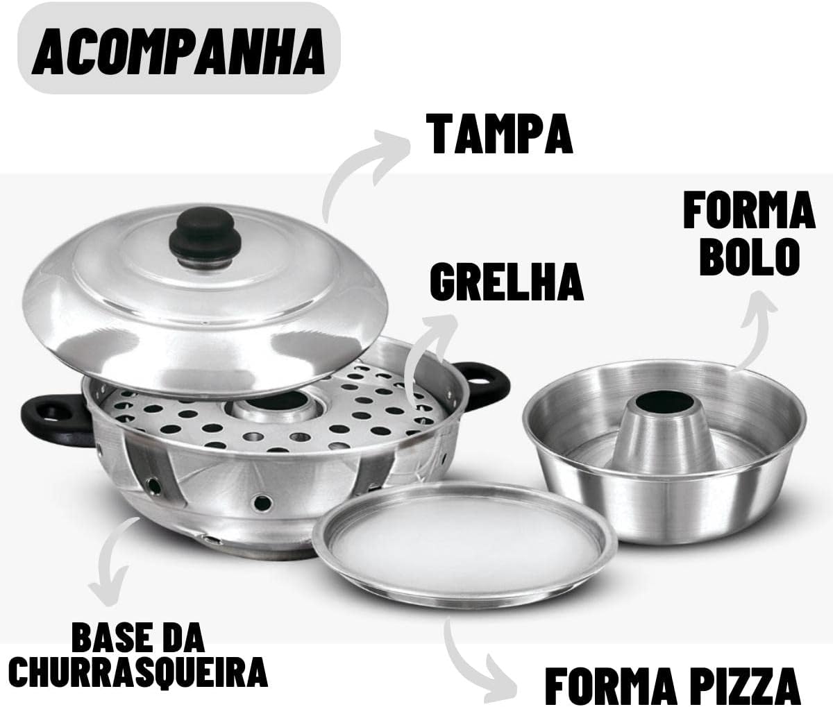 Churrasqueira Multiuso Vigorosa Para Fogão 3 Em 1 N 30 Bolo ... - Image 6