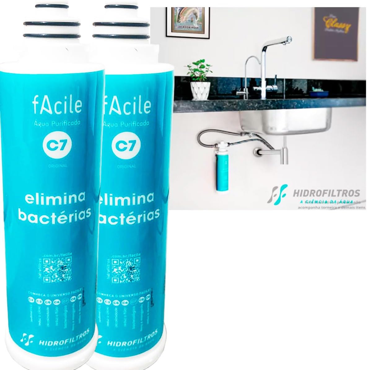 Hidrofiltros, Kit 2 Refil Filtro Facile C7 Antibacteriano Pu... | É bom mesmo? Descubra antes de comprar - Image 2
