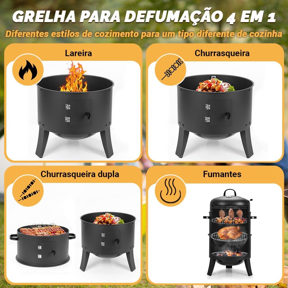 Churrasqueira Inox a Carvao, Forno 51.5cmx81.5cm, Prato de A... - Image 4