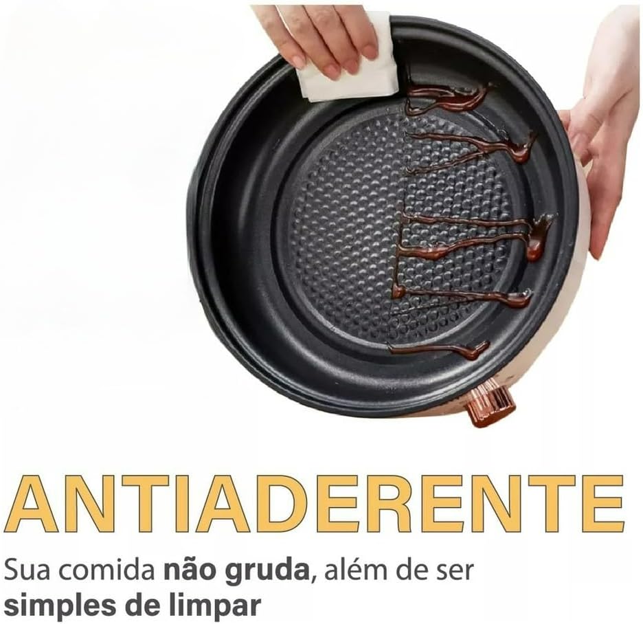 Panela Elétrica Portátil Grill Antiaderente Grande 110V 600w - Image 6