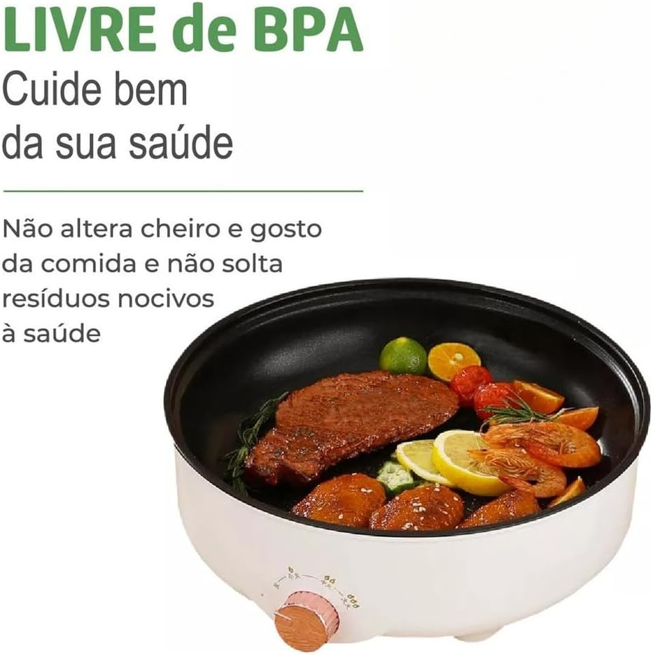 Panela Elétrica Portátil Grill Antiaderente Grande 110V 600w - Image 5