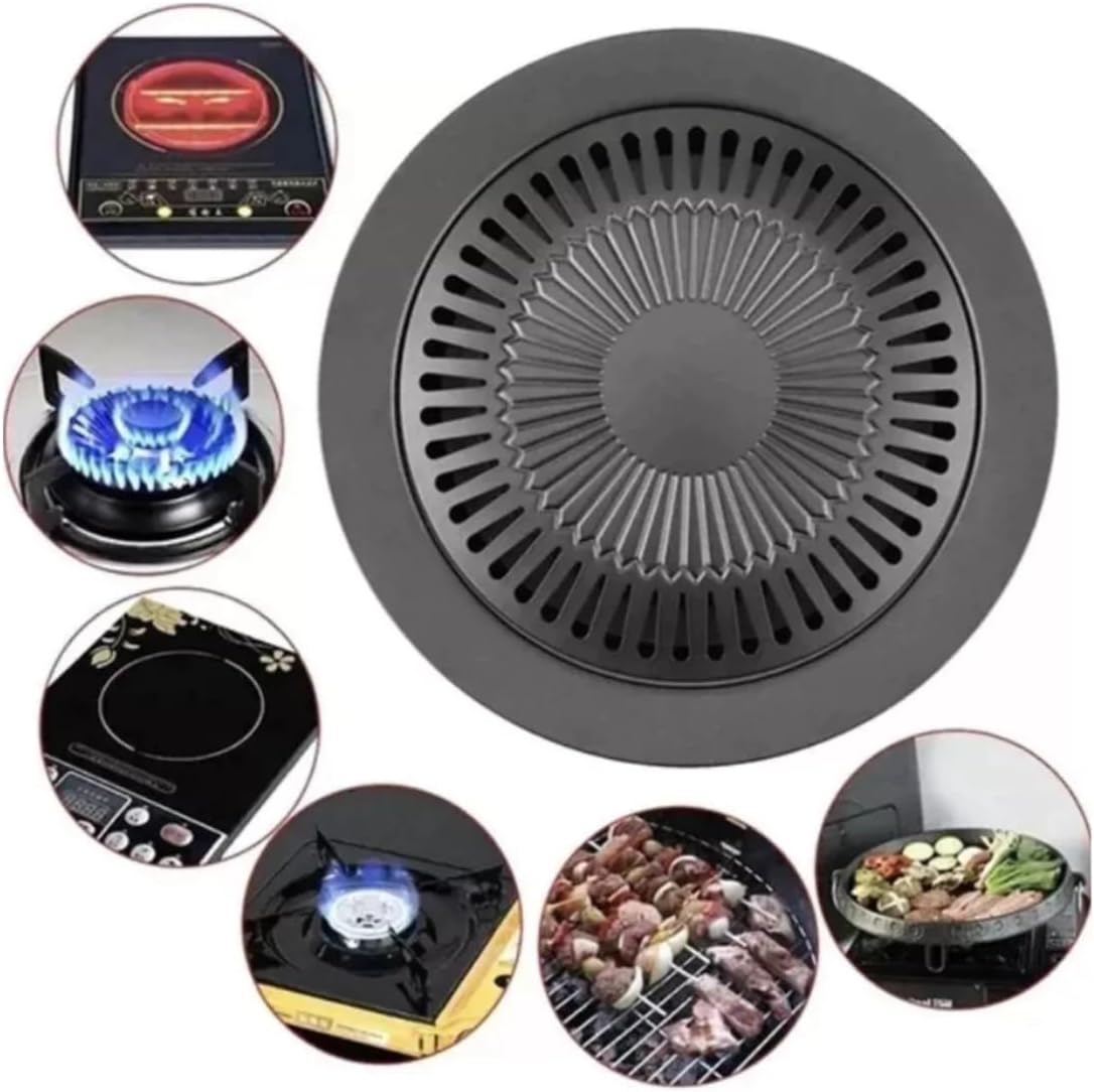 Churrasqueira de Fogão Sem Fumaça, 32 cm, Preta - Image 4