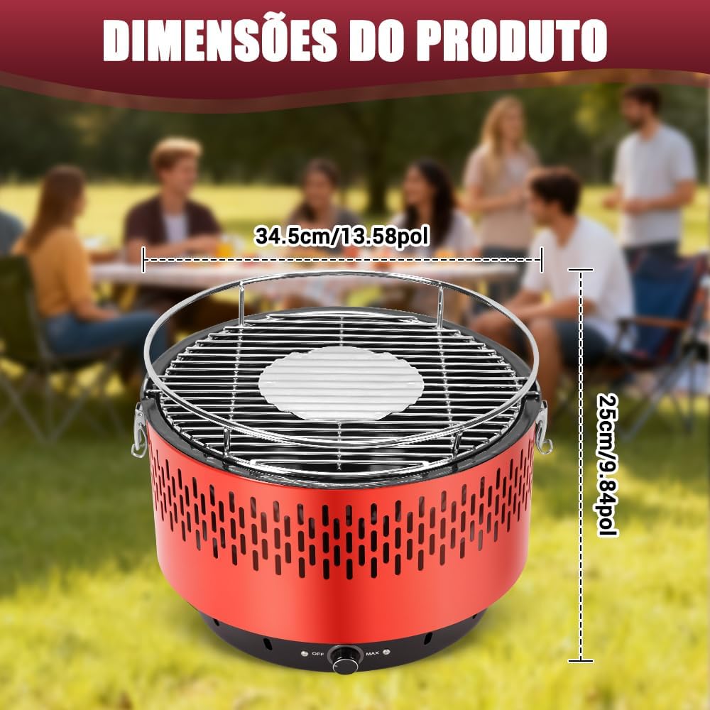 Portatil Churrasqueira Carvao, Table Grill, Braseiro Esmalta... - Image 2
