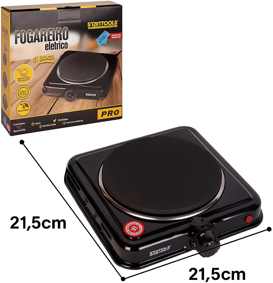 Fogão Elétrico por Indução Portátil 1 Boca 1000W 220V com 5 ... - Image 2