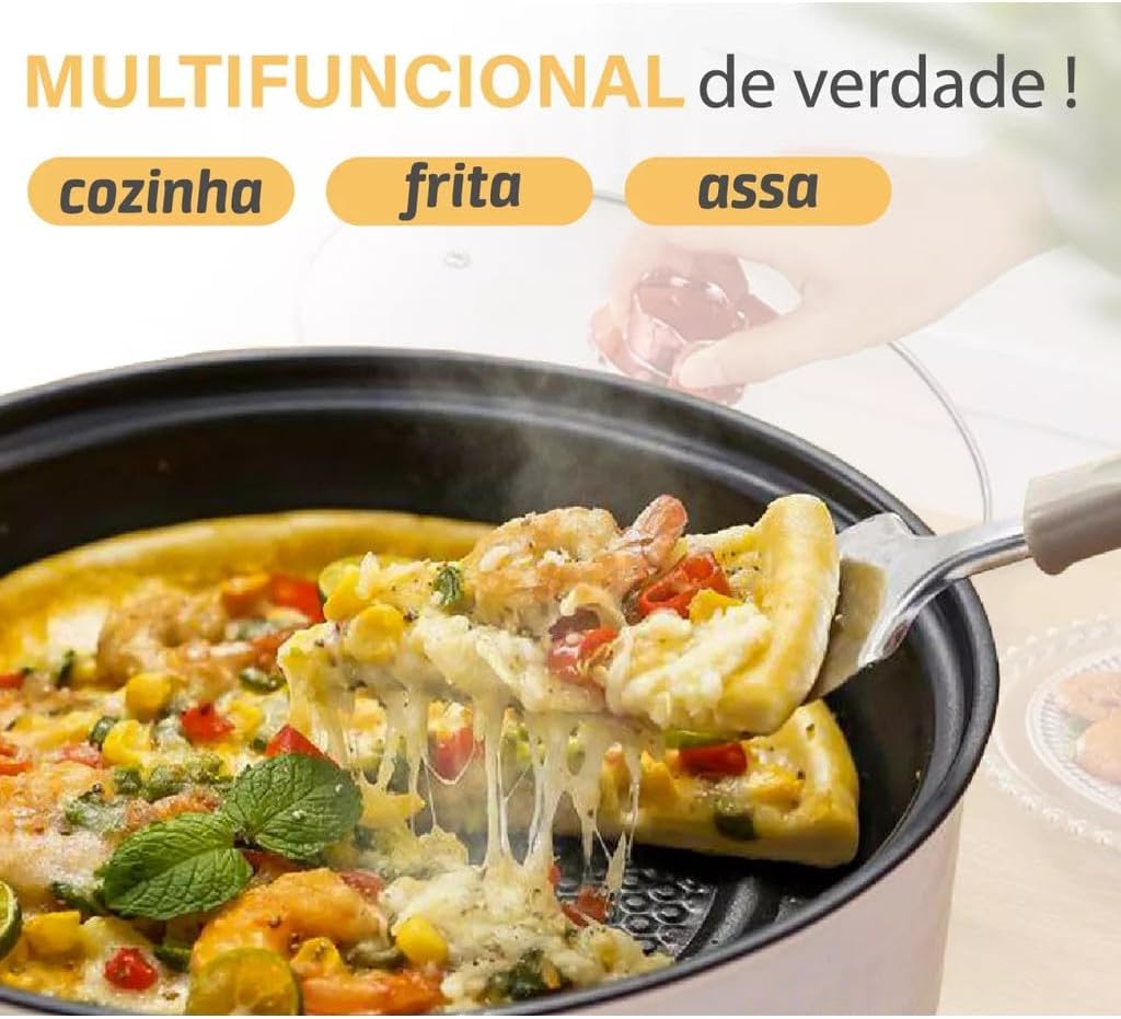 Panela Elétrica Portátil Grill Antiaderente Grande 110V 600w - Image 4