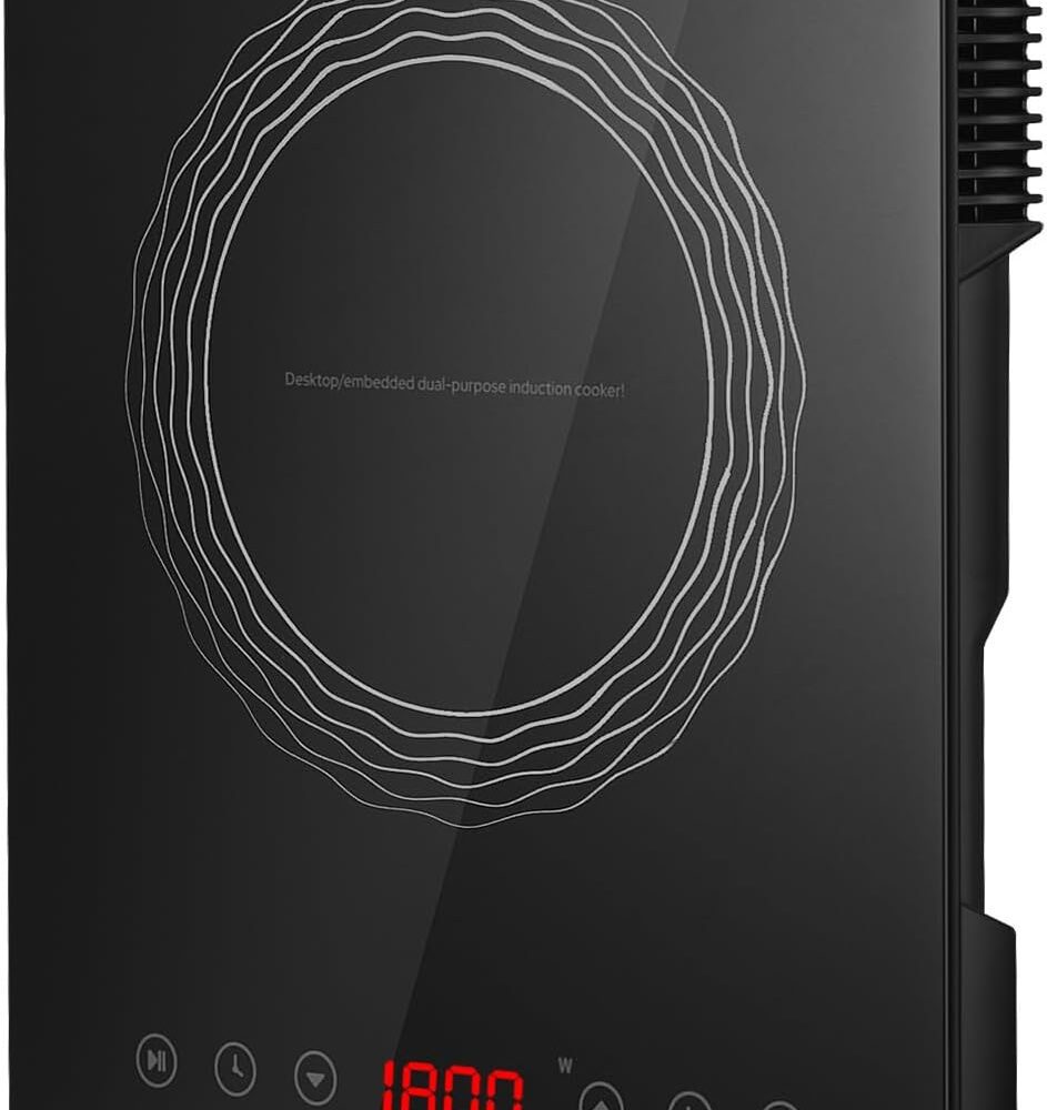 Fogão De Indução Portátil, 1800 W, Placa Aquecimento Com Sen...