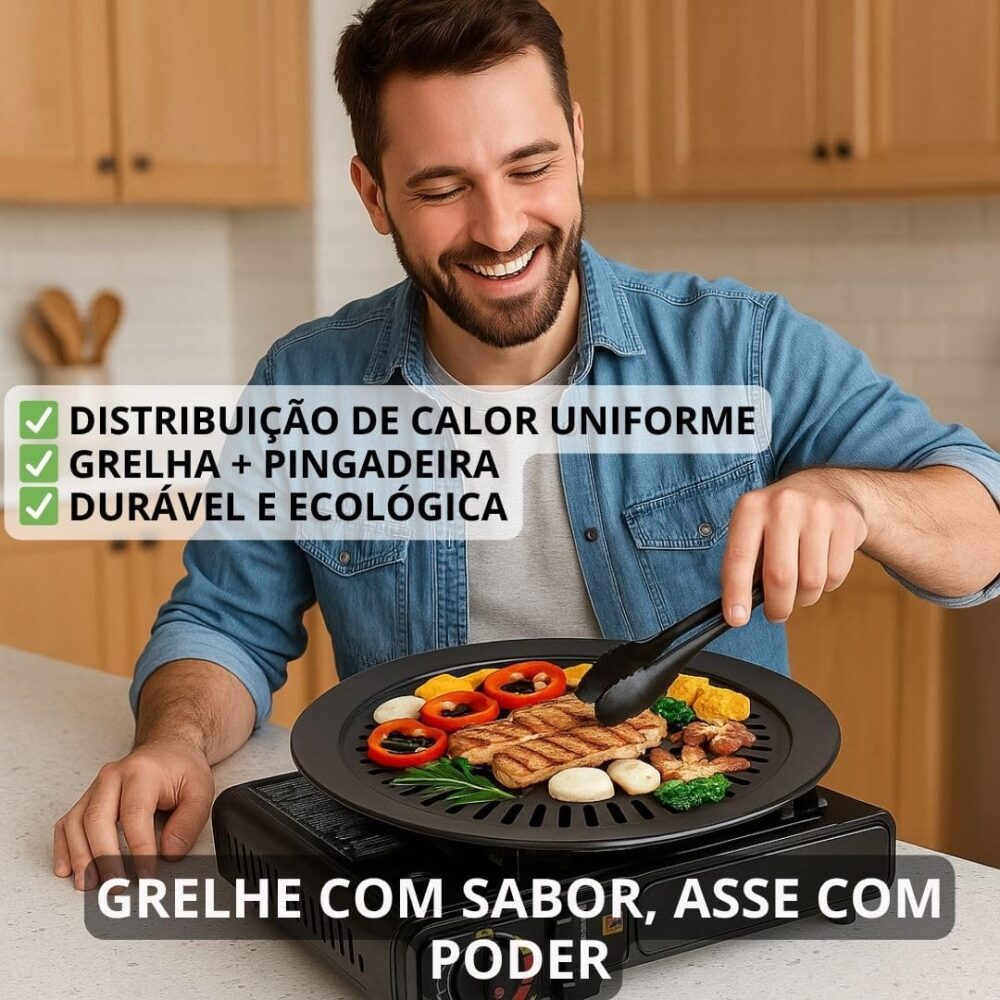 Grelha Multiuso Reutilizável Para Fogão – Assadeira Antiader...