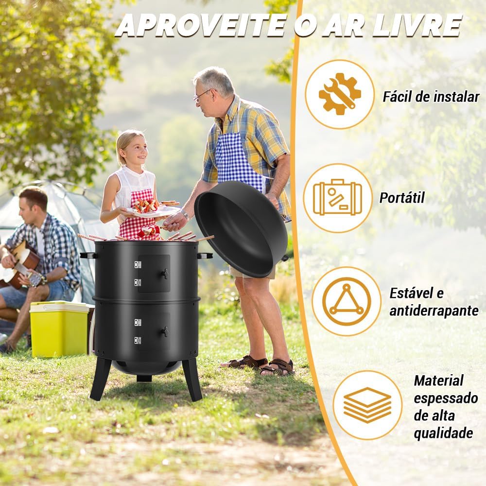 Churrasqueira Inox a Carvao, Forno 51.5cmx81.5cm, Prato de A... - Image 3