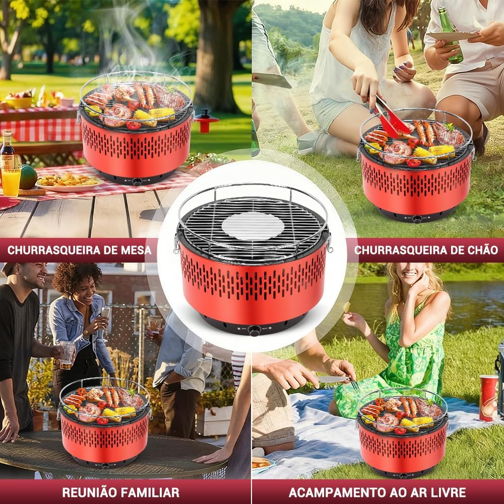 Portatil Churrasqueira Carvao, Table Grill, Braseiro Esmalta... - Image 6