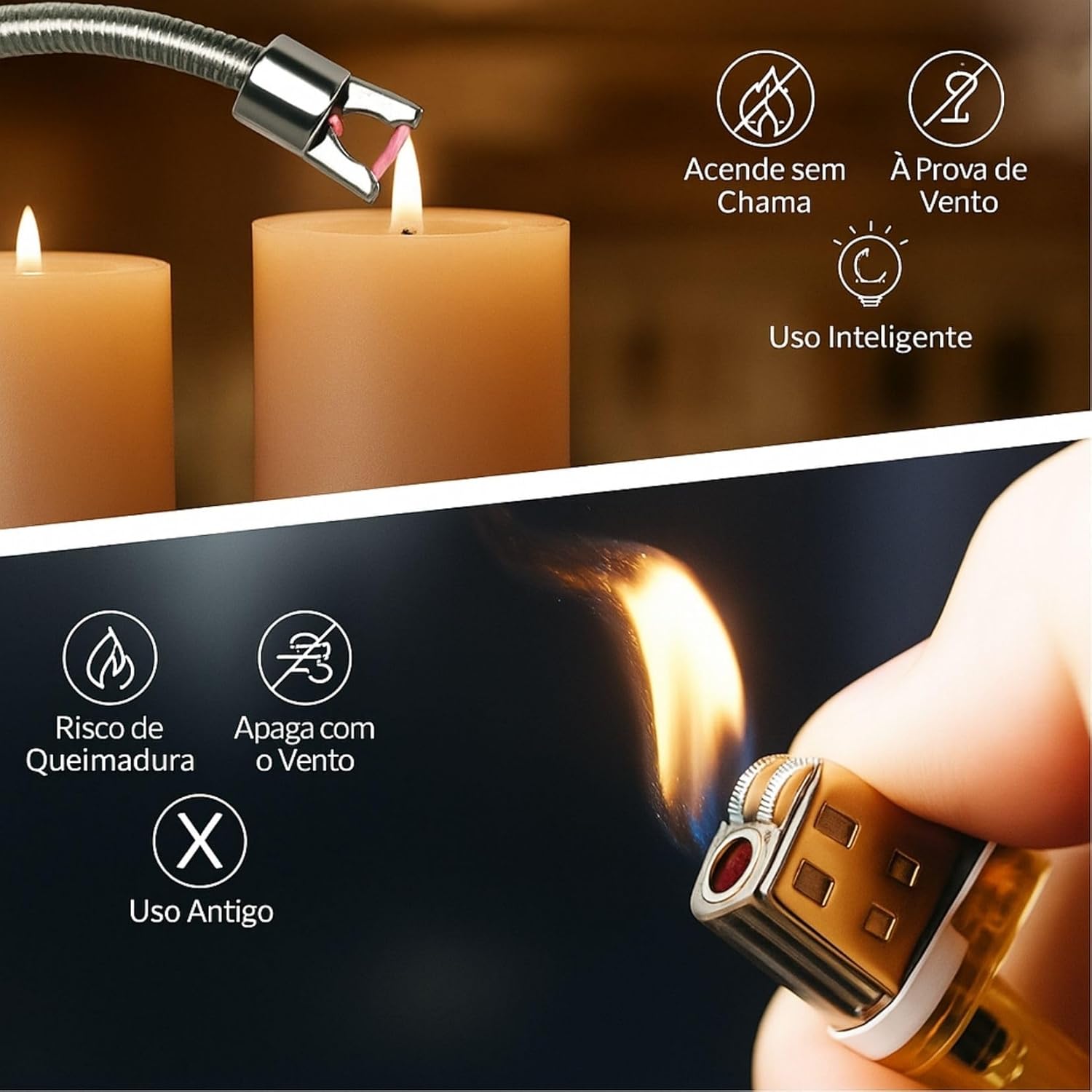 Isqueiro Acendedor Elétrico Recarregável USB para Fogão, Vel... - Image 3