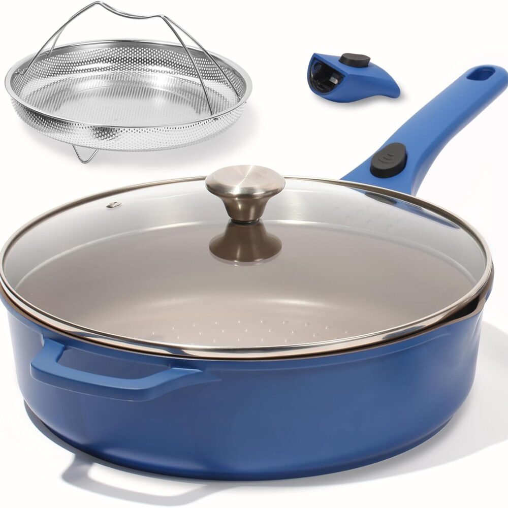 ESLITE LIFE Frigideira antiaderente com tampa, frigideira de...